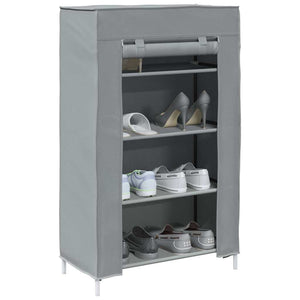 Grauer Schuhschrank mit 4 Ablagen