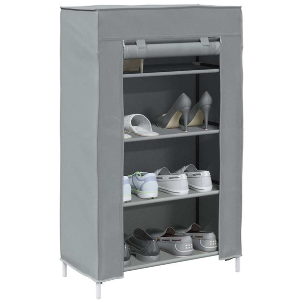 Grauer Schuhschrank mit 4 Ablagen