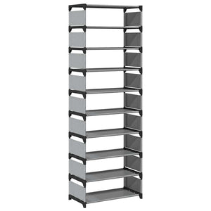 10-stöckiges Schuhregal Grau