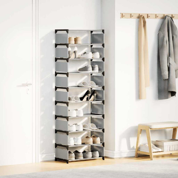 10-stöckiges Schuhregal Grau