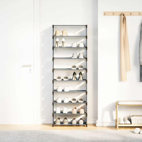 10-stöckiges Schuhregal Grau