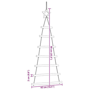 vidaXL Sapins de Noël suspendus avec étoiles 2 pcs 42x90 cm Bois de vigne