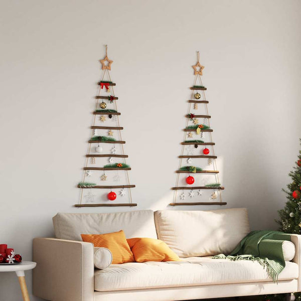 Hängende Weihnachtsbäume mit Sternen 2er Set