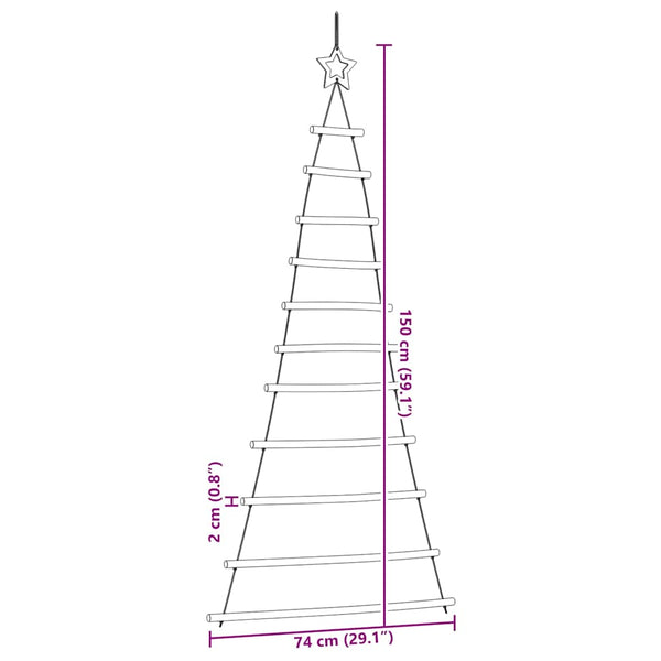 Hängender Weihnachtsbaum Naturzweig mit Stern
