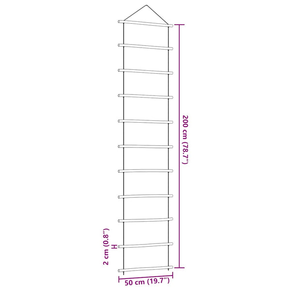 Wanddekoration Leiterform 50x200cm Naturzweig