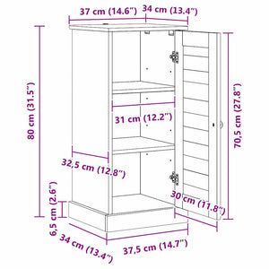 Badezimmerschrank Weiß/Antikweiß 37,5x34x80cm