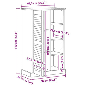 Badezimmerschrank VIGO Braun/Honigbraun 68x34x110cm