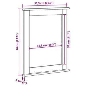 vidaXL Miroir VIGO Marron Miel 55,5 x 5 x 70 cm Bois de pin massif
