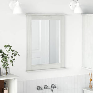 Weißer Antik Spiegel Kiefer Massivholz 70cm