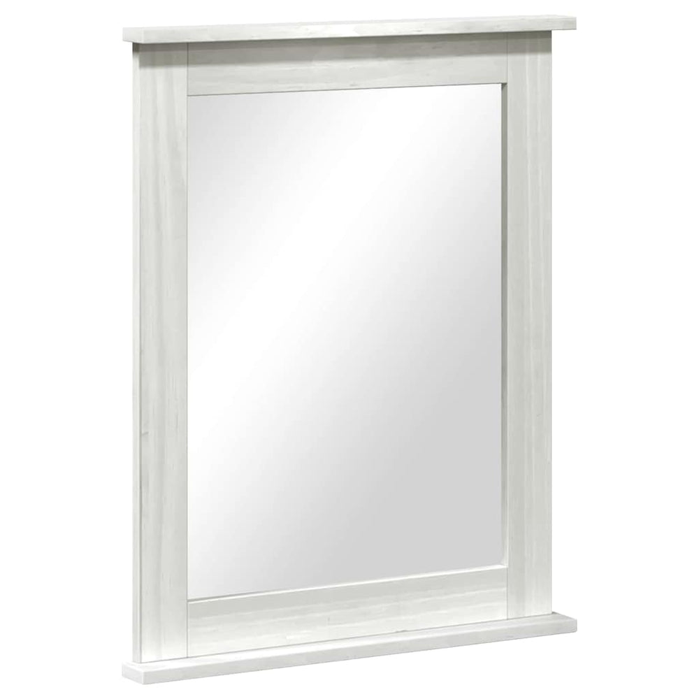 Weißer Antik Spiegel Kiefer Massivholz 70cm