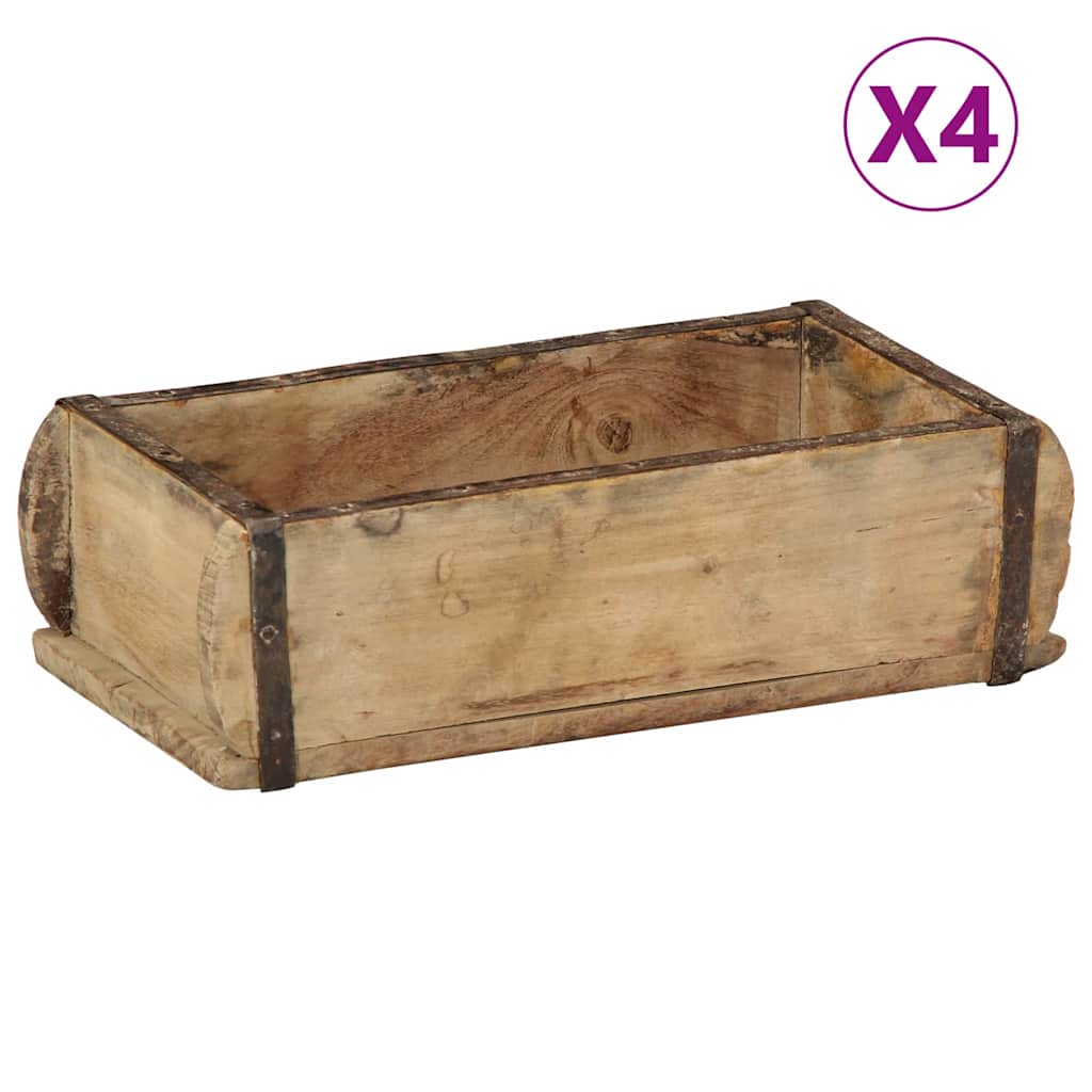 Holztabletts Braun 4er Set