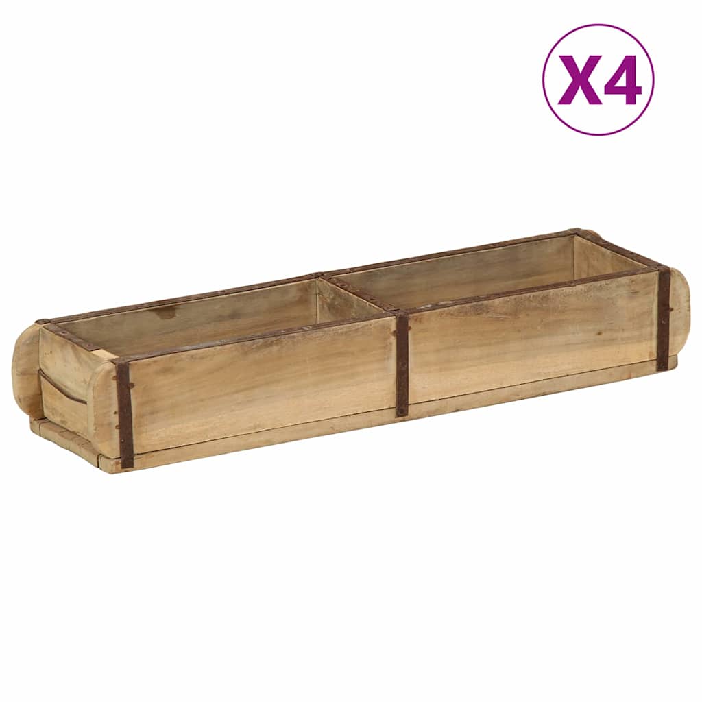 Holztablett Braun 4er Set