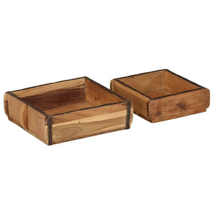Braune Holztabletts, 2er-Set