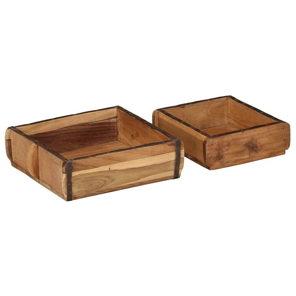 Braune Holztabletts, 2er-Set