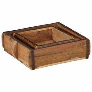 Braune Holztabletts, 2er-Set