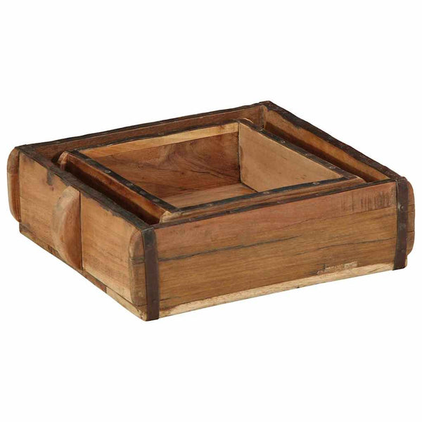 Braune Holztabletts, 2er-Set