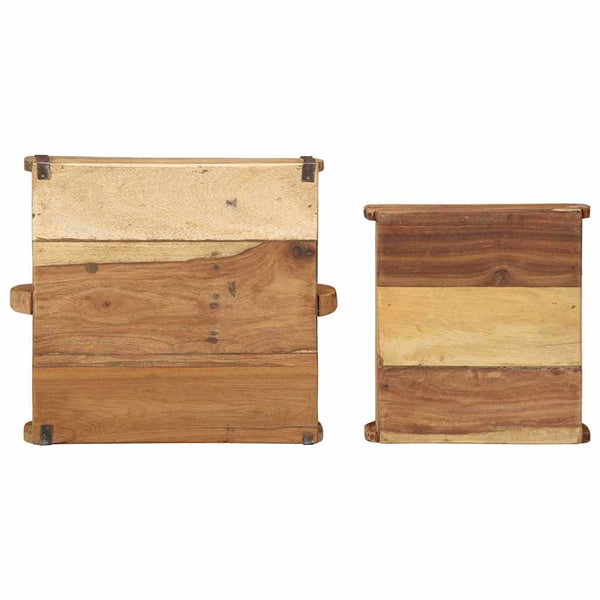 Braune Holztabletts, 2er-Set