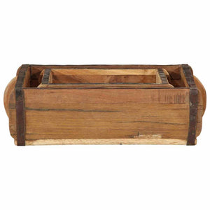 Braune Holztabletts, 2er-Set