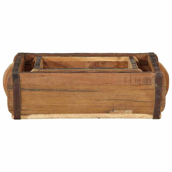 Braune Holztabletts, 2er-Set