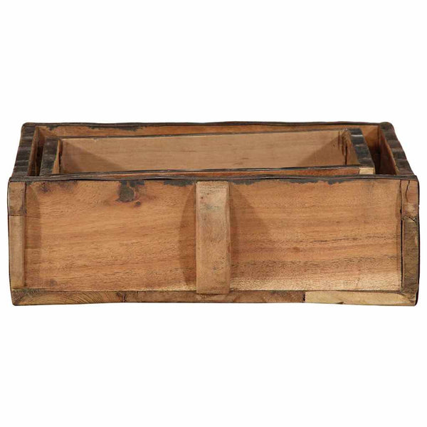 Braune Holztabletts, 2er-Set