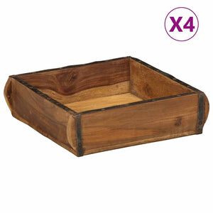 Holztablett Braun 4er-Set