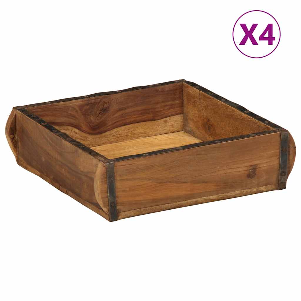 Holztablett Braun 4er-Set