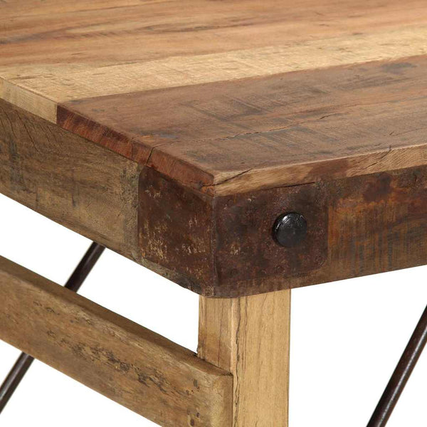 Esstisch Braun Recyceltes Massivholz 110 cm