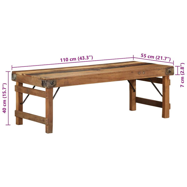 Couchtisch Braun Massivholz 110 cm