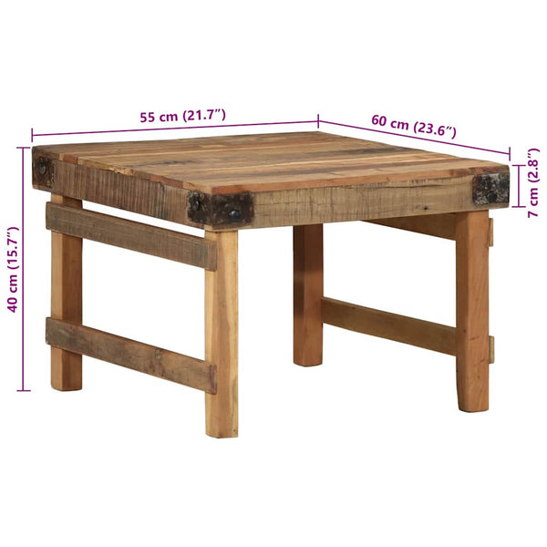 Couchtisch Braun Massivholz 60x55 cm