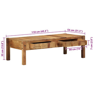 Couchtisch Braun Massivholz 110 cm