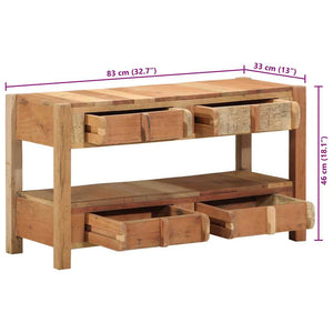 TV-Schrank Braun Massivholz 83 cm