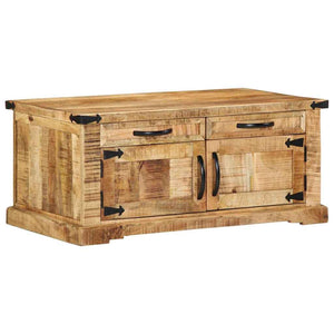 Couchtisch Braun Mango Massivholz 90x50 cm