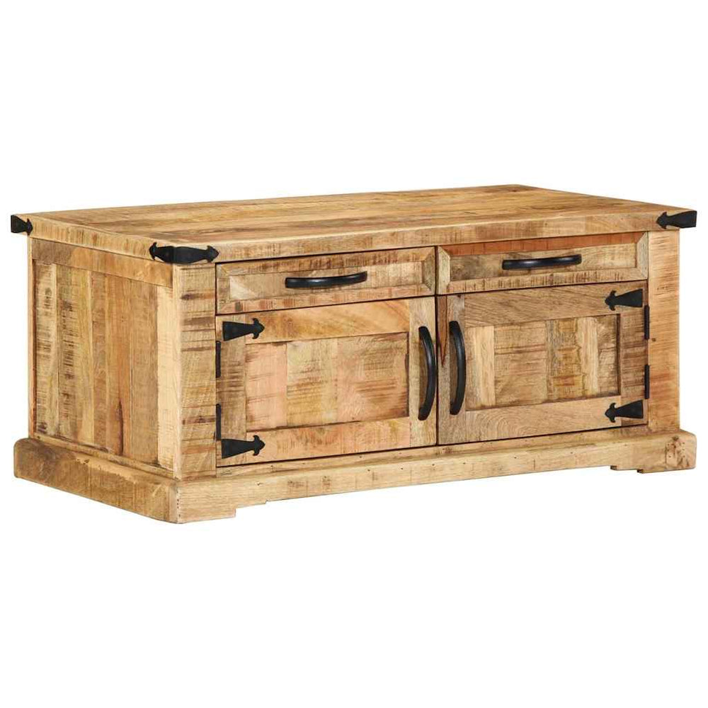 Couchtisch Braun Mango Massivholz 90x50 cm
