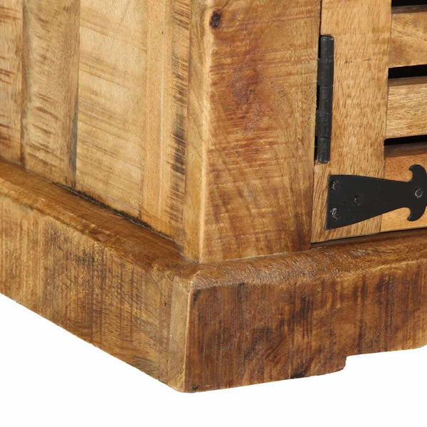 Schuhschrank mit Regal Mango Massivholz Braun