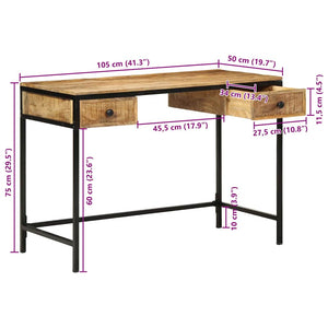 Schreibtisch Braun mit Schubladen 105x50x75 cm