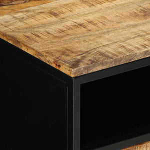Couchtisch Braun Mango Massivholz Metall 90x50 cm