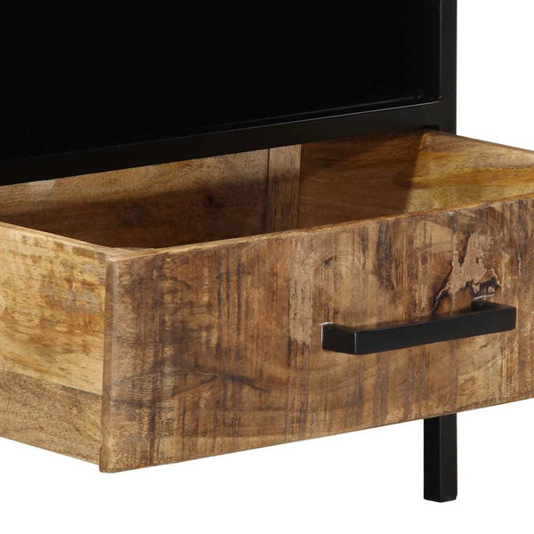 Couchtisch Braun Mango Massivholz Metall 90x50 cm