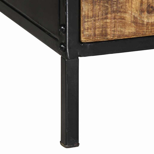 Couchtisch Braun Mango Massivholz Metall 90x50 cm