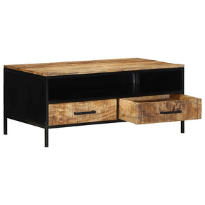 Couchtisch Braun Mango Massivholz Metall 90x50 cm