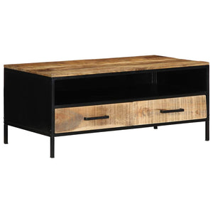 Couchtisch Braun Mango Massivholz Metall 90x50 cm
