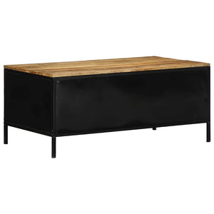 Couchtisch Braun Mango Massivholz Metall 90x50 cm
