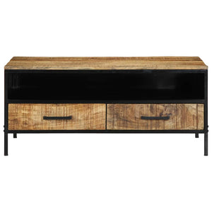 Couchtisch Braun Mango Massivholz Metall 90x50 cm