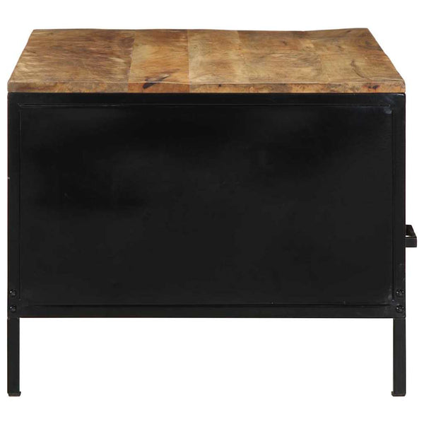 Couchtisch Braun Mango Massivholz Metall 90x50 cm