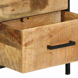 Nachttisch Mango Massivholz Braun/Schwarz