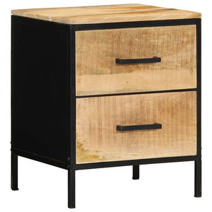Nachttisch Mango Massivholz Braun/Schwarz