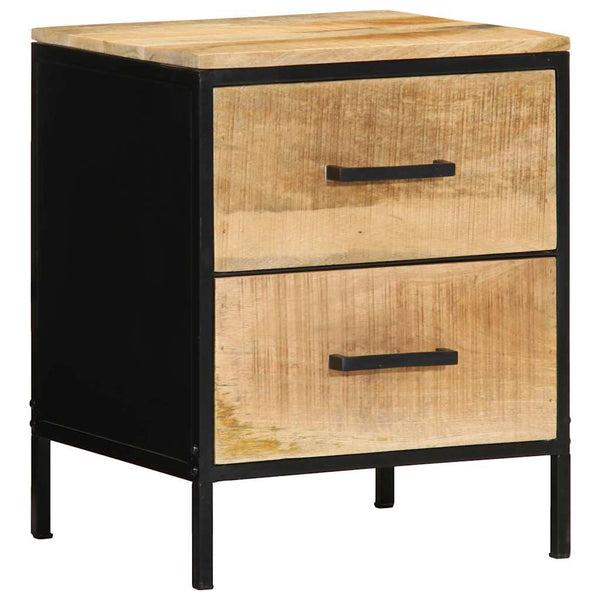 Nachttisch Mango Massivholz Braun/Schwarz