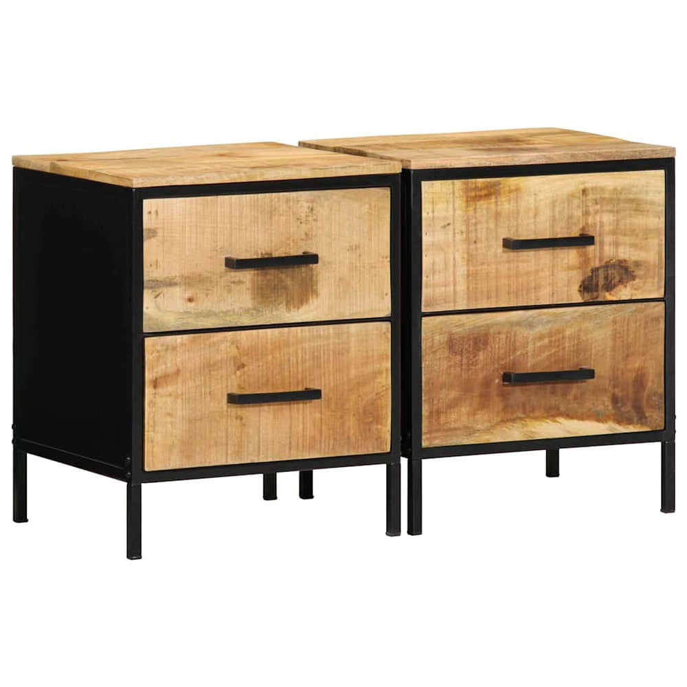 Nachttisch 2er Set Braun/Schwarz 40x35x50 cm