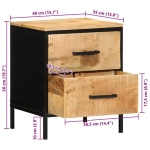 Nachttisch 2er Set Braun/Schwarz 40x35x50 cm