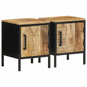 Nachttisch 2er-Set, Braun & Schwarz, 30x30x40 cm