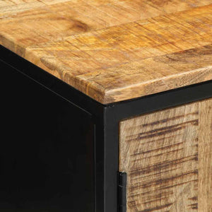 Nachttisch Mango Massivholz Braun Schwarz 50x45 cm